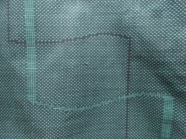 JAPANESE KIMONO / ANTIQUE ABSTRACT PATTERN WOVEN DORO OSHIMA TSUMUGI K